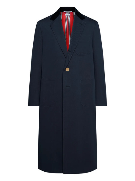  Thom Browne Velvet-collar Coat - Blue 