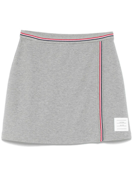  Thom Browne Waffle Cotton Mini Skirt - Grey 