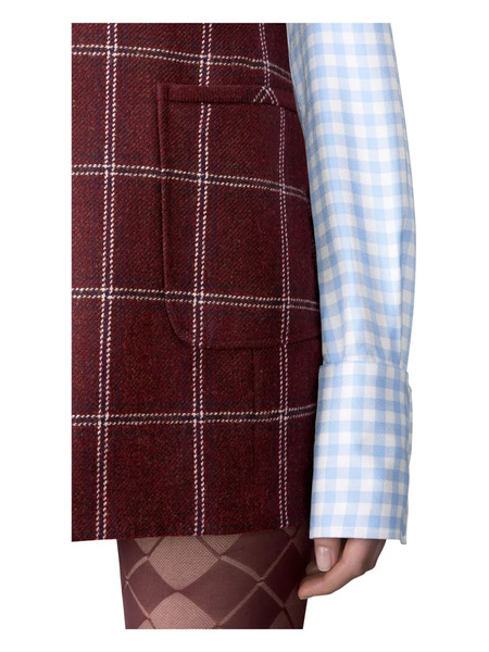  Thom Browne Windowpane Hunting Tweed Mini Dress - Red 