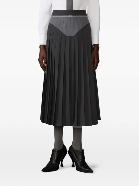  Thom Browne Zip-fastening Pleated Midi Skirt - Grey 
