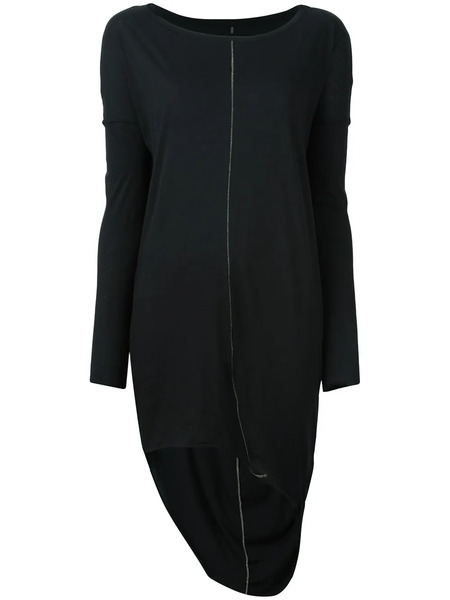  Thom Krom Asymmetric Long T-shirt - Black 