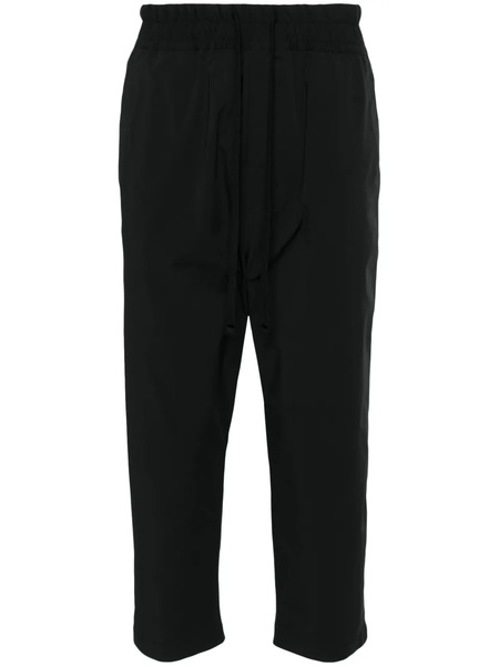  Thom Krom Elasticated-waist Cropped Trousers - Black 