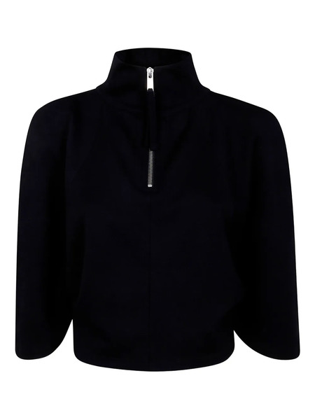  Thom Krom High-neck Zip-front Top - Black 