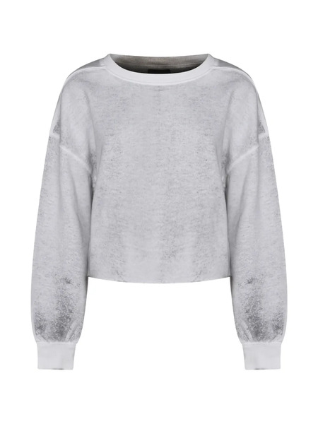  Thom Krom Long-sleeve Cropped Sweatshirt - Grey 