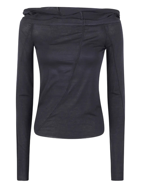  Thom Krom Off-shoulder Draped T-shirt - Black 