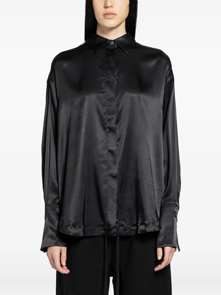  Thom Krom Satin Shirt - Black 