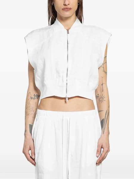  Thom Krom Zipped Bomber Vest - White 
