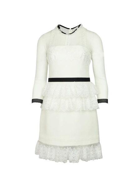  Three Floor Crew-neck Dress - White 