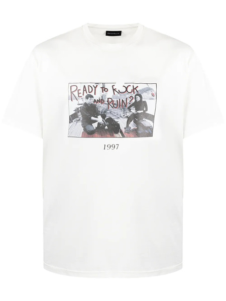  Throwback. Fishing-print Cotton T-shirt - White 