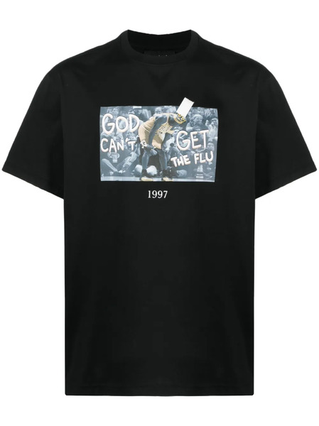  Throwback. Photograph-print Crew-neck T-shirt - Black 
