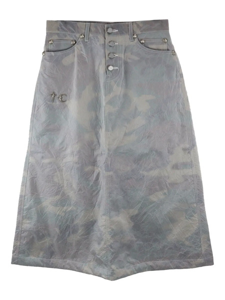  Thug Club Crease-effect Midi Skirt - Grey 