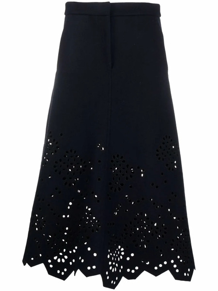  Tibi Cut-out Detail Skirt - Blue 