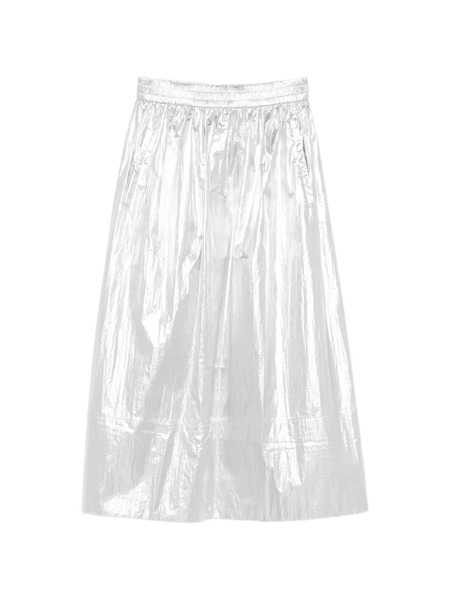  Tibi Metallic Pull-on Skirt - Silver 