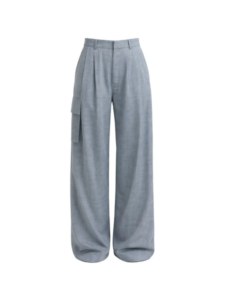  Tibi Pleated Wool Trousers - Grey 