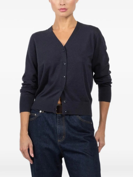  Tibi V-neck Button Cardigan - Blue 