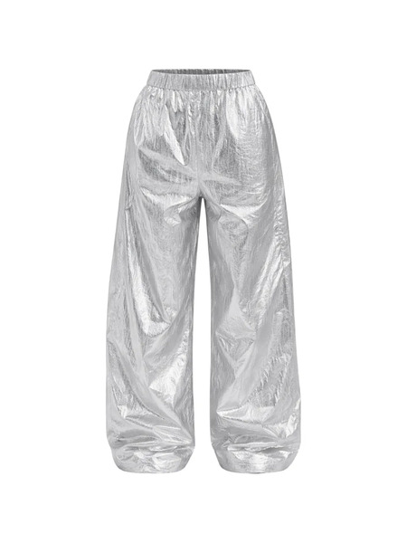  Tibi Winslow Metallic Trousers - Silver 