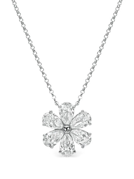  Tilla 14k White Gold Diamond Cluster Necklace - Silver 
