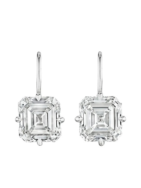  Tilla 14k White Gold Lab-grown Diamond Drop Earrings - Silver 