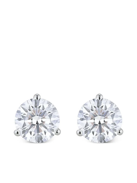  Tilla 14k White Gold Lab-grown Diamond Stud Earrings - Silver 