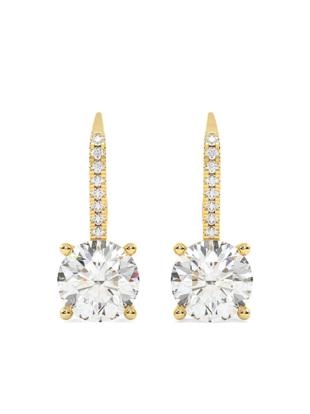  Tilla 14k Yellow Gold Diamond Dangling Earrings 