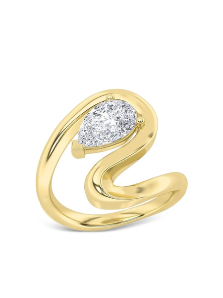  Tilla 14k Yellow Gold Diamond Twisted Ring 