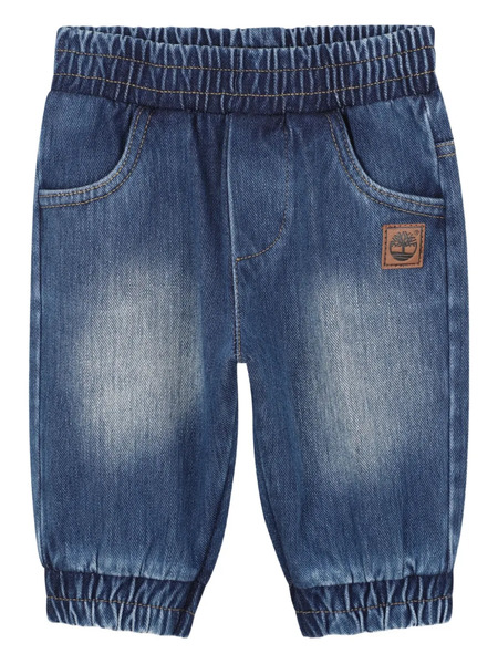  Timberland Kids Elasticated-waist Logo-patch Jeans - Blue 