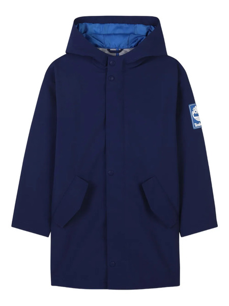  Timberland Kids Hooded Logo-patch Raincoat - Blue 