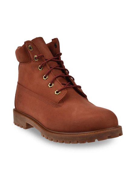  Timberland Kids 6-inch Premium Nubuck Boots - Red 