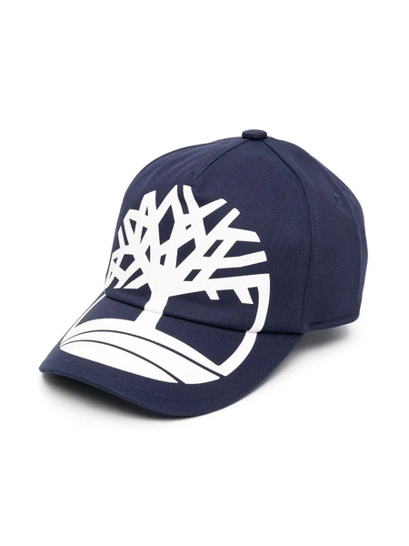  Timberland Kids Logo Print Baseball Cap - Blue 