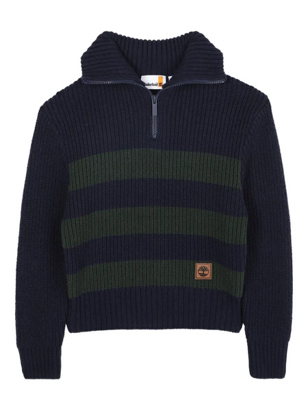  Timberland Kids Ribbed-knit Half-zip Sweater - Blue 