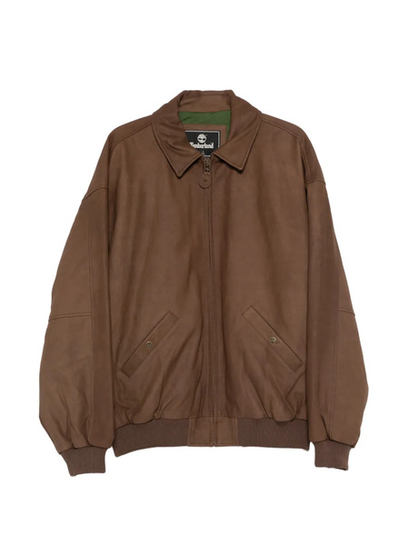  Timberland Leather Bomber Jacket - Brown 
