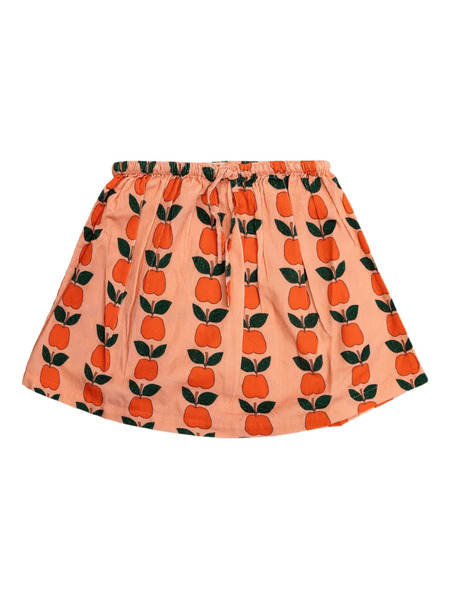  Tiny Cottons Apple-print Corduroy Skirt - Orange 