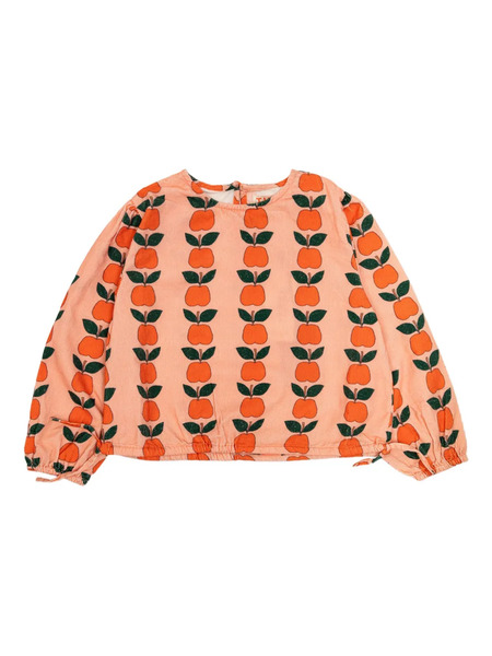  Tiny Cottons Apple-print Drawstring Blouse - Pink 