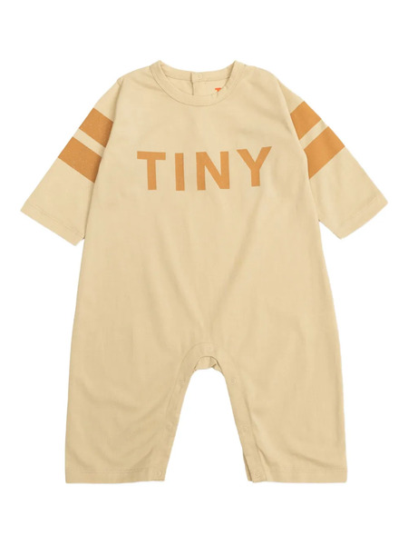  Tiny Cottons Stripe-detail Organic-cotton Romper - Neutrals 