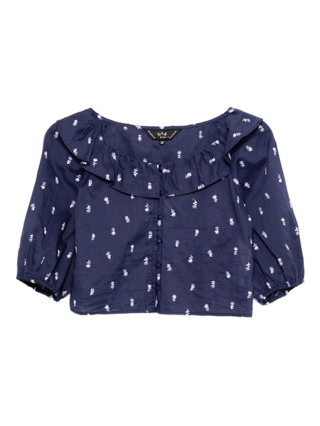  To B. By Agnès B. Floral-embroidered Blouse - Blue 