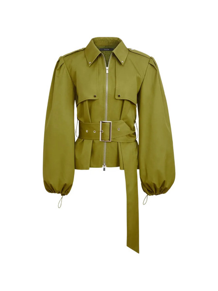  Toccin Brighton Belted Zip-up Cotton Jacket - Green 