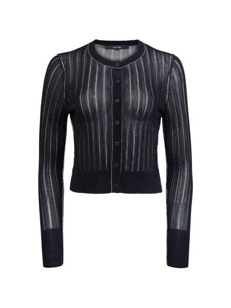  Toccin Crosby Piped Cropped Cardigan - Blue 