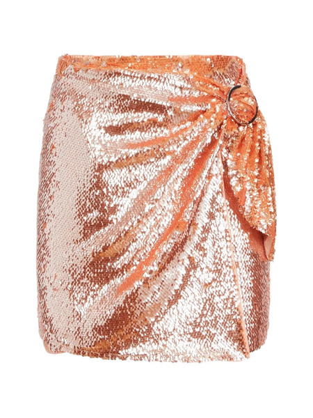  Toccin Dawson Sequin Ring Mini Skirt - Orange 