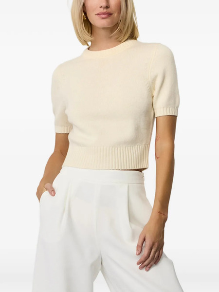  Toccin Elsie Ribbed Short-sleeve Sweater - Neutrals 