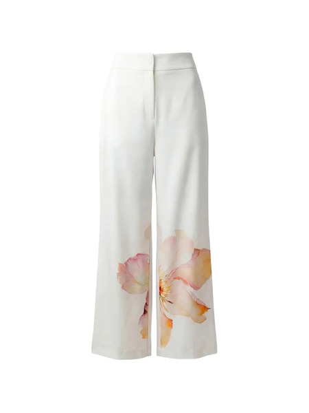  Toccin Gaiafloral Flared Trousers - White 