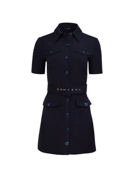  Toccin Lydia Belted Snap-front Dress - Blue 