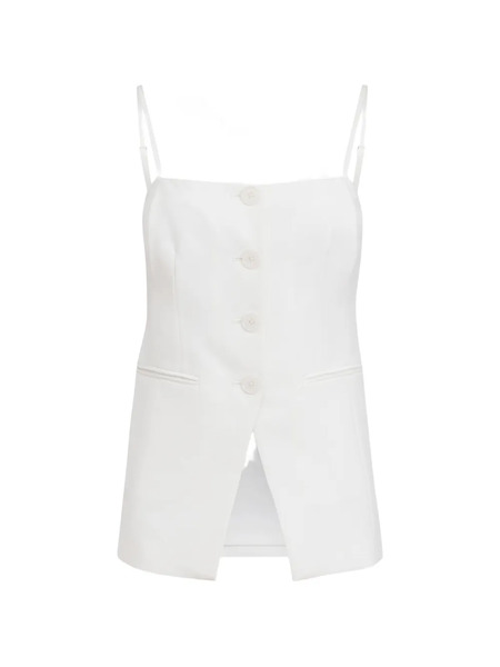  Toccin Roxy Square Neck Button Vest - Neutrals 