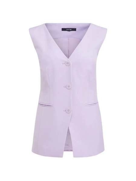  Toccin Tibbie Three-button V-neck Vest - Purple 