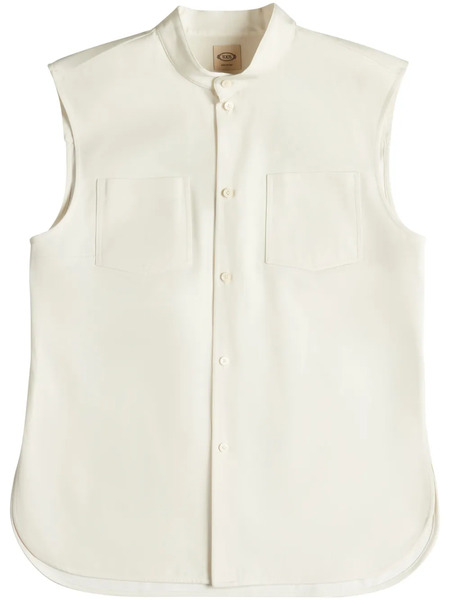  Tod's Band-collar Sleeveless Shirt - White 