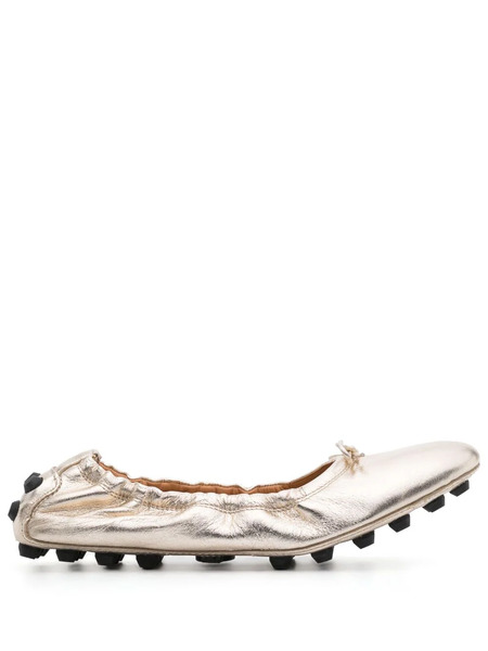  Tod's Bubble Ballerina Leather Shoes - Gold 