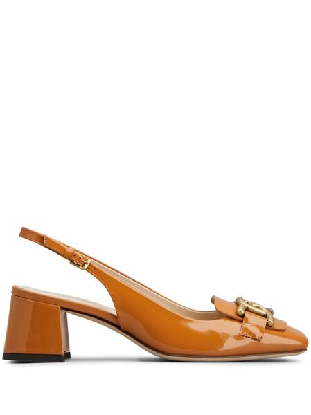  Tod's Cuoio 50mm Logo-engraved Pumps - Orange 