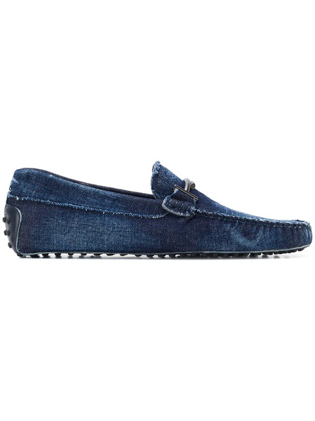  Tod's Double T Denim Loafers - Blue 