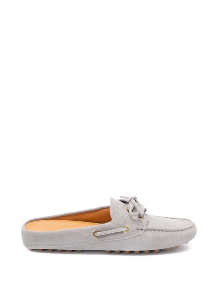  Tod's Glove Gommino Suede Mules - Grey 