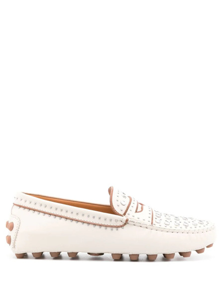  Tod's Gommino Macro Studded Loafers - White 