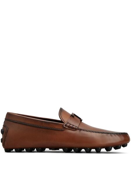 Tod's Gommino T Timeless Leather Loafers - Brown 